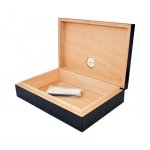 Humidor 09422 na 12 cygar, cedr/fornir, czarny, lakierowany, 26x17x6 cm