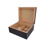 Humidor 09427 na 25 cygar, cedr, czarny, 26x22x11.5 cm