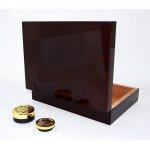 Humidor 09452 na 12 cygar, cedr, ciemny mahoń, 27x20x6.7 cm WYSOKI POŁYSK