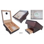 Humidor 09461 na 100 cygar, cedr, szkło, brąz, 36x40x29 cm