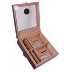 Humidor 09461 na 100 cygar, cedr, szkło, brąz, 36x40x29 cm