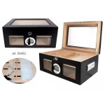 Humidor 09462 na 100 cygar, cedr, szkło, czarny, 38x26.5x18 cm PROMOCJA!