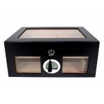 Humidor 09462 na 100 cygar, cedr, szkło, czarny, 38x26.5x18 cm PROMOCJA!