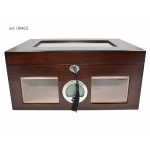 Humidor 09463 na 100 cygar, cedr, szkło, brązowy, 38x26.5x18 cm