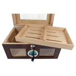 Humidor 09463 na 100 cygar, cedr, szkło, brązowy, 38x26.5x18 cm