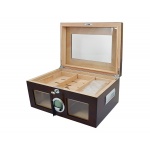 Humidor 09463 na 100 cygar, cedr, szkło, brązowy, 38x26.5x18 cm