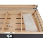 Humidor 09463 na 100 cygar, cedr, szkło, brązowy, 38x26.5x18 cm