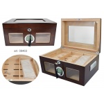 Humidor 09463 na 100 cygar, cedr, szkło, brązowy, 38x26.5x18 cm