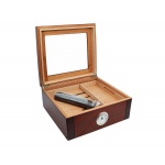 Humidor 09483 na 30 cygar, cedr, szkło, brązowy, 26x10.5x22 cm