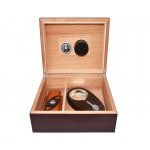 Humidor 09485 na 25 cygar, brązowy, cedr, zestaw 26x22x11 cm