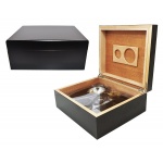 Humidor 09487 (920300) na 25 cygar czarny + ZESTAW akcesor. cedr/fornir 26x22x11 cm