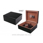 Humidor 09487 (920300) na 25 cygar czarny + ZESTAW akcesor. cedr/fornir 26x22x11 cm