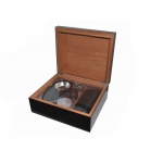 Humidor 09487 (920300) na 25 cygar czarny + ZESTAW akcesor. cedr/fornir 26x22x11 cm