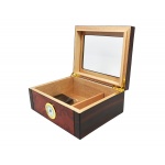 Humidor 09495 na 25 cygar, cedr, szkło, brązowy matowy, 24x19.5x10 cm