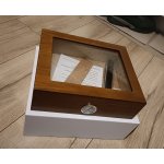 Humidor 09496 na 25 cygar cedrowy, jasny brąz, z szybą, 26x22x8 cm
