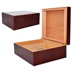 Humidor 09504 na 25 cygar, cedr/fornir, bordo/mat 26x22.3x10.5 cm