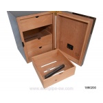 Humidor MYON 1890200 na 50-100 cygar, cedr, czarny, 24.8x25.5x33 cm