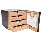 Humidor 600296 na 50-100 cygar, cedr, szkło, brązowy, 24x22x23 cm