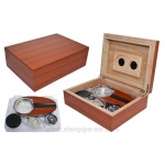 Humidor 600312 na 12 cygar, brązowy, cedr, zestaw, 24x18x8 cm