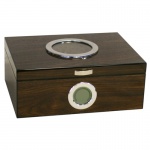 Humidor 600337 na 30-50 cygar, MDF/cedrowy fornir, szybka, brązowy 29x22x11 cm