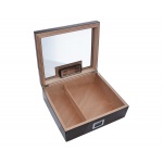 Humidor 600351 na 100 cygar, zestaw, cedr, szkło, brązowy, 31x27x11 cm