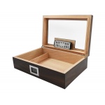 Humidor 600358 na 30 cygar, cedr, szkło, brązowy, 33x23x9.5 cm