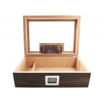 Humidor 600358 na 30 cygar, cedr, szkło, brązowy, 33x23x9.5 cm