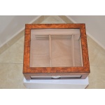 Humidor 920004 na 75-100 cygar, brązowy, MDF/cedrowy fornir, szybka, 32.5x27.5x13 cm