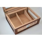 Humidor 920004 na 75-100 cygar, brązowy, MDF/cedrowy fornir, szybka, 32.5x27.5x13 cm