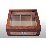 Humidor 920004 na 75-100 cygar, brązowy, MDF/cedrowy fornir, szybka, 32.5x27.5x13 cm