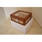 Humidor 920004 na 75-100 cygar, brązowy, MDF/cedrowy fornir, szybka, 32.5x27.5x13 cm