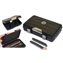 Humidor 920011 na 10 cygar, podróżny, plastikowy, czarny, 22x14x6 cm