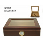 Humidor 920030 na 12 cygar, cedr, szkło, brązowy 26x22x6.5 cm