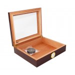 Humidor 920030 na 12 cygar, cedr, szkło, brązowy 26x22x6.5 cm