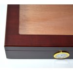 Humidor 920030 na 12 cygar, cedr, szkło, brązowy 26x22x6.5 cm