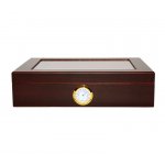 Humidor 920030 na 12 cygar, cedr, szkło, brązowy 26x22x6.5 cm