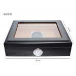 Humidor 920032 na 12 cygar, cedr, szkło, czarny, 26x6.5x22 cm