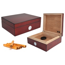 Humidor 920040 na 12 cygar, bordowy, MDF/cedrowy fornir, 22.5x19x8 cm