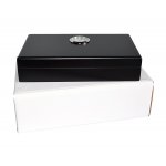 Humidor 920044 na 6 cygar, cedr/fornir, mały czarny 19.8x11x4.5 cm