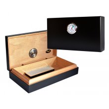 Humidor 920044 na 6 cygar, cedr/fornir, mały czarny 19.8x11x4.5 cm