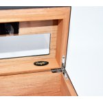 Humidor 920053 Angelo na 6-8 cygar, cedr, czarny, z szybą, 19x11x6 cm