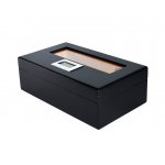 Humidor 920053 Angelo na 6-8 cygar, cedr, czarny, z szybą, 19x11x6 cm