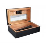 Humidor 920053 Angelo na 6-8 cygar, cedr, czarny, z szybą, 19x11x6 cm