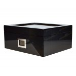 Humidor 920054 Angelo na 25 cygar cedr/szkło szyba, czarny karbon, połysk 26 x 22 x 11.5 cm