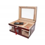 Humidor 920060 (09060) na 100 cygar, cedr, szkło, brązowy, 38x26.5x18 cm