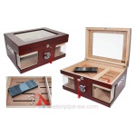 Humidor 920060 (09060) na 100 cygar, cedr, szkło, brązowy, 38x26.5x18 cm