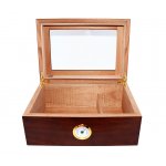 Humidor 920110 na 50-75 cygar brązowy, MDF/cedrowy fornir/szybka 31x22x13 cm