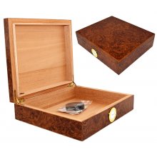 Humidor 920170 na 10-20 cygar, brązowy, MDF/cedrowy fornir, 26x22x6.5 cm