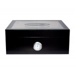 Humidor 920240 na 25-50 cygar, cedr, szkło, czarny, 26x22x10.5 cm