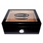 Humidor 920240 na 25-50 cygar, cedr, szkło, czarny, 26x22x10.5 cm